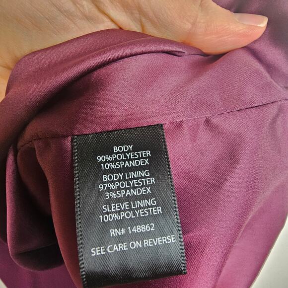 Torrid Blazer Women 3X Purple One Button Notch Lapel Casual Office Classic Long - Picture 7 of 8